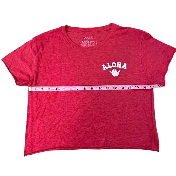 Local Motion ~ Red heather cut short ~ cropped ~ lightweight ~ size Medium - Picture 8 of 8